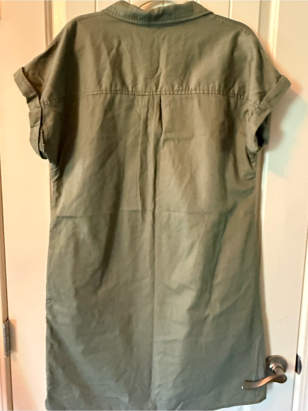 Falls Creek  Olive Green Short Sleeve Shirt Dress. 100% cotton - Picture 7 of 8
